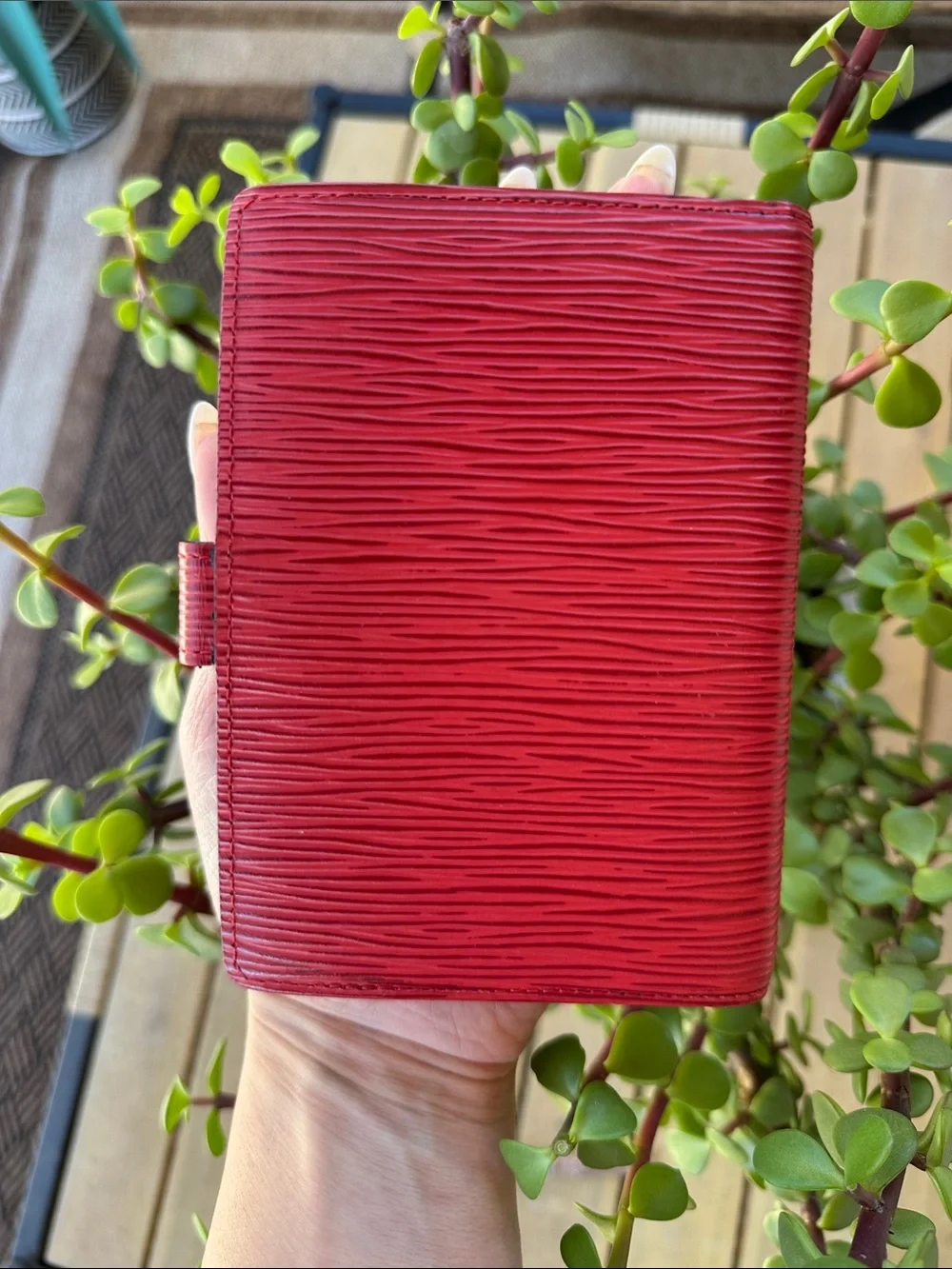 100% authentic red epi leather wallet